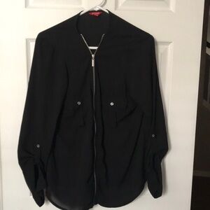 Guess Women’s Black Lightweight Zip Shirt Large